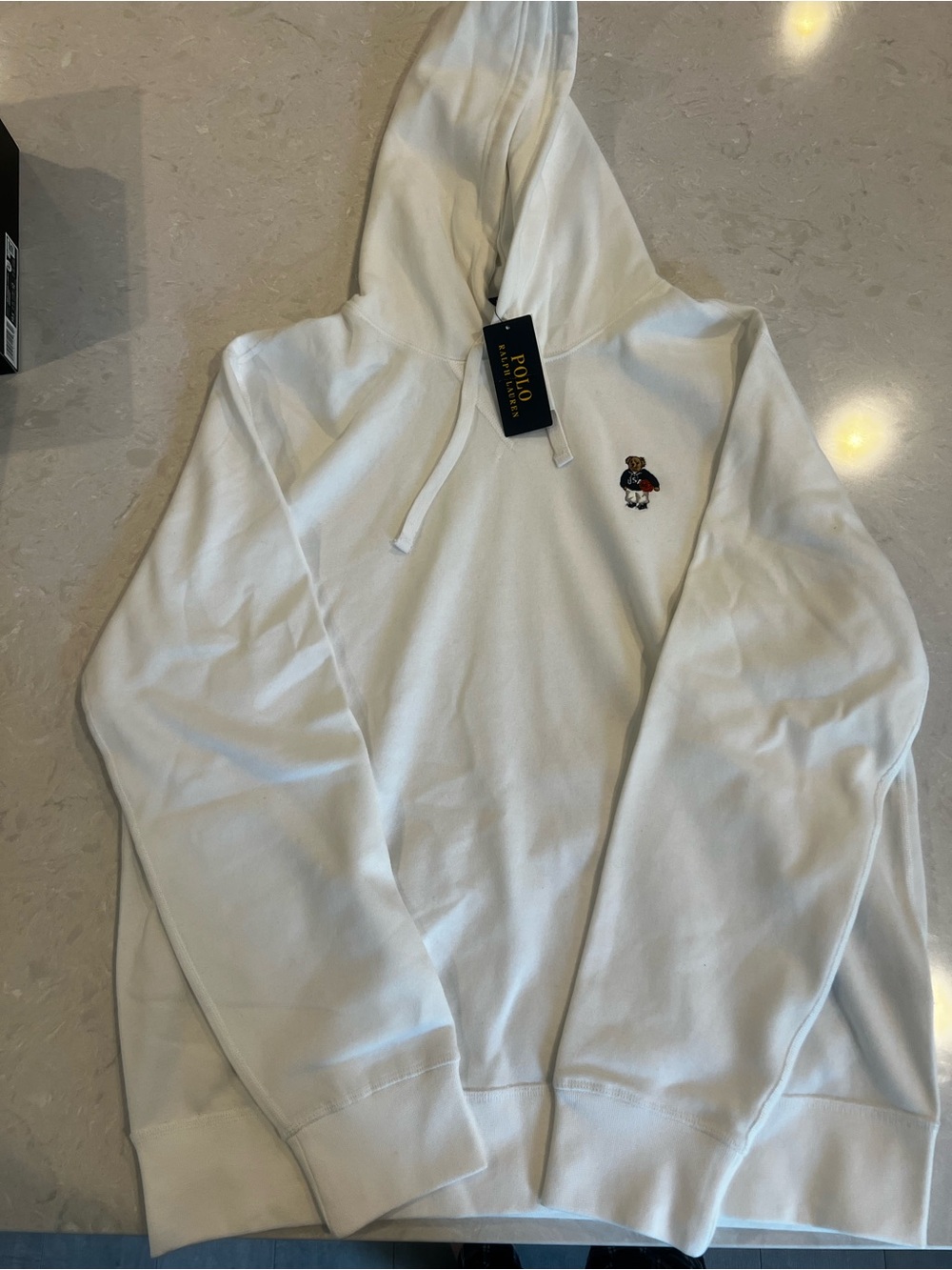 Polo Ralph Lauren Polo Bear Basketball White Hoodie Size L NWT